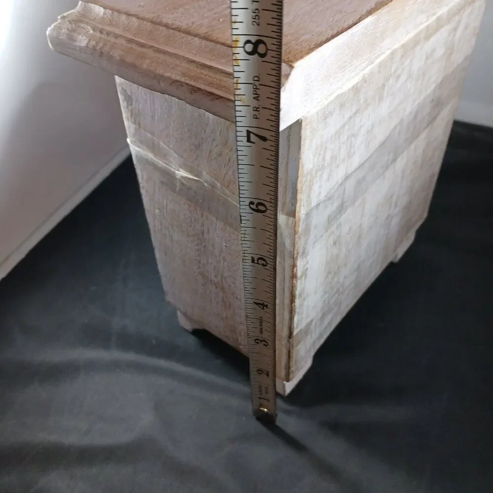 Mini Wooden Chest With Hand Painted Ceramic 4 Drawers